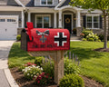 Aero Mail Covers Fokker Dr.I Red Baron mailbox cover in red sailcloth canvas with iron cross and medal graphics.